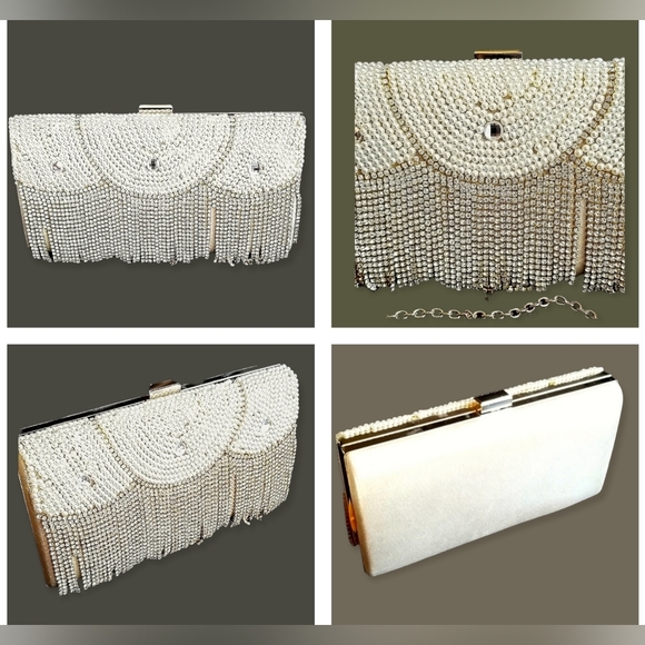 Rhinestones Pearl Floral Bag